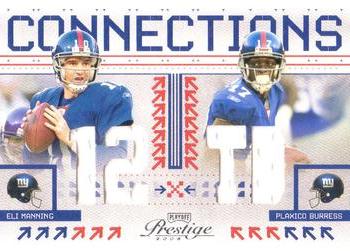 2008 Playoff Prestige - Connections Materials #C-10 Eli Manning / Plaxico Burress Front