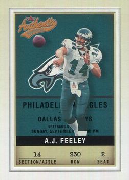 2002 Fleer Authentix #230 A.J. Feeley Front