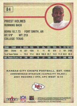 2002 Fleer Authentix #84 Priest Holmes Back