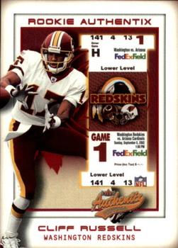 2002 Fleer Authentix #128 Cliff Russell Front