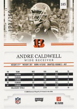 2008 Playoff Prestige - Draft Picks Rights Autographs #105 Andre Caldwell Back
