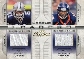 2008 Playoff Prestige - League Leaders Materials #LL-21 Terrell Owens / Brandon Marshall / Braylon Edwards / Marques Colston Front