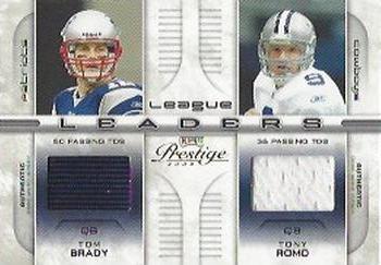 2008 Playoff Prestige - League Leaders Materials #LL-24 Tom Brady / Tony Romo / Ben Roethlisberger / Peyton Manning Front