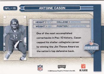 2008 Playoff Prestige - NFL Draft #NFL-16 Antoine Cason Back