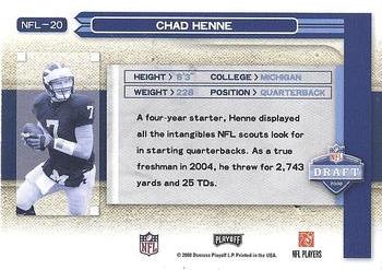 2008 Playoff Prestige - NFL Draft #NFL-20 Chad Henne Back