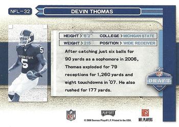 2008 Playoff Prestige - NFL Draft #NFL-32 Devin Thomas Back