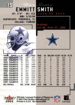 2002 Fleer Box Score #15 Emmitt Smith Back