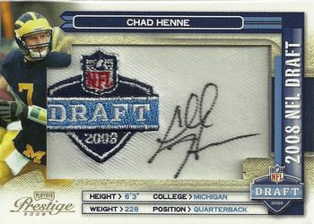 2008 Playoff Prestige - NFL Draft Autographed Patch Draft Logo #NFLC-2 Chad Henne Front