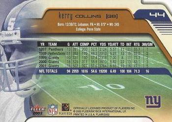 2002 Flair #44 Kerry Collins Back