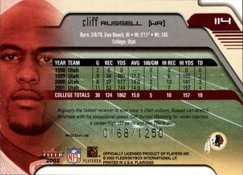 2002 Flair #114 Cliff Russell Back