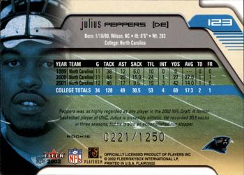 2002 Flair #123 Julius Peppers Back