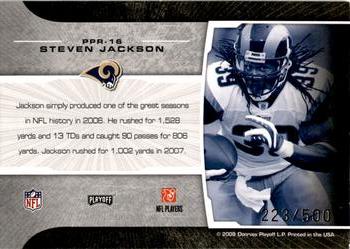 2008 Playoff Prestige - Prestigious Pros Black #PPR-16 Steven Jackson Back