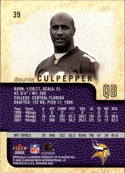 2002 Fleer Genuine #39 Daunte Culpepper Back
