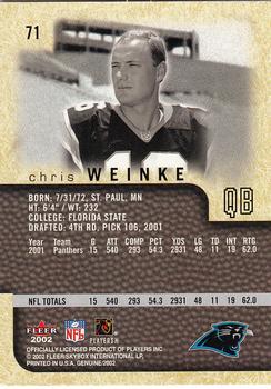 2002 Fleer Genuine #71 Chris Weinke Back