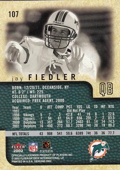 2002 Fleer Genuine #107 Jay Fiedler Back