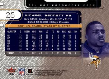 2002 Fleer Hot Prospects #26 Michael Bennett Back