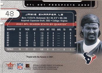 2002 Fleer Hot Prospects #48 Jamie Sharper Back