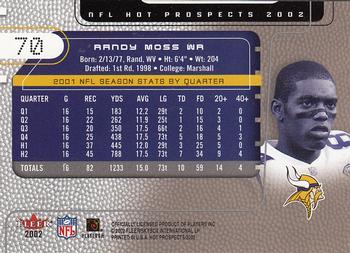 2002 Fleer Hot Prospects #70 Randy Moss Back