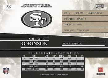 2008 Playoff Prestige - Rookie Review Materials #227 Michael Robinson Back