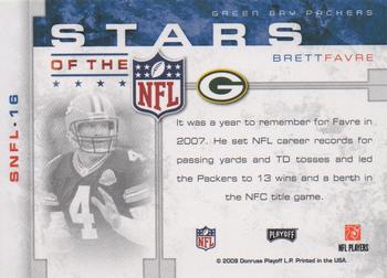 2008 Playoff Prestige - Stars of the NFL #SNFL-16 Brett Favre Back