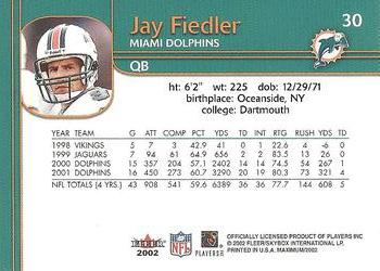 2002 Fleer Maximum #30 Jay Fiedler Back