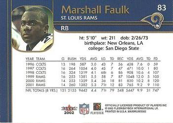 2002 Fleer Maximum #83 Marshall Faulk Back
