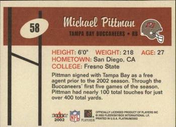 2002 Fleer Platinum #58 Michael Pittman Back