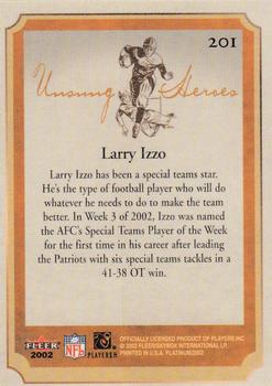 2002 Fleer Platinum #201 Larry Izzo Back