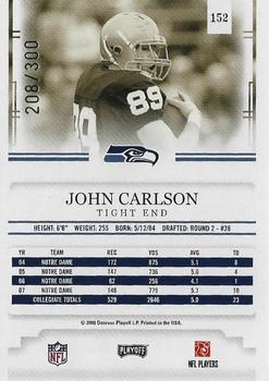 2008 Playoff Prestige - Xtra Points #152 John Carlson Back