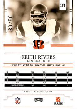 2008 Playoff Prestige - Xtra Points Purple #161 Keith Rivers Back