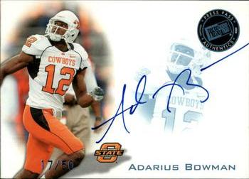 2008 Press Pass - Autographs Blue #PPS-AB Adarius Bowman Front