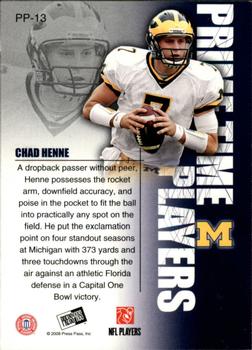 2008 Press Pass - Primetime Players #PP-13 Chad Henne Back