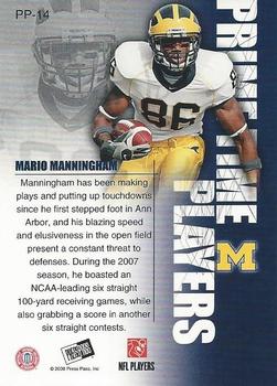 2008 Press Pass - Primetime Players #PP-14 Mario Manningham Back