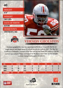 2008 Press Pass - Reflectors #40 Vernon Gholston Back