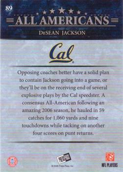 2008 Press Pass - Reflectors #89 DeSean Jackson Back