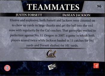 2008 Press Pass - Reflectors Blue #96 Justin Forsett / DeSean Jackson Back
