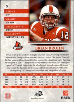 2008 Press Pass - Reflectors Gold #9 Brian Brohm Back