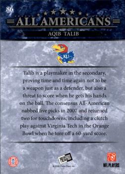 2008 Press Pass - Reflectors Gold #86 Aqib Talib Back
