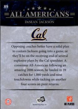 2008 Press Pass - Reflectors Gold #89 DeSean Jackson Back