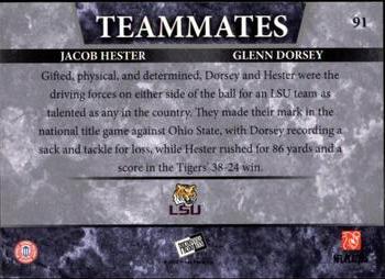 2008 Press Pass - Reflectors Gold #91 Glenn Dorsey / Jacob Hester Back