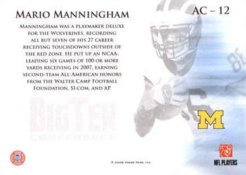 2008 Press Pass Legends - All Conference #AC-12 Mario Manningham Back