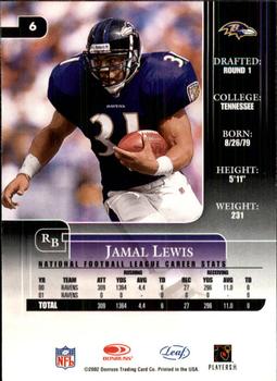 2002 Leaf Rookies & Stars #6 Jamal Lewis Back