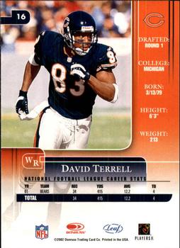 2002 Leaf Rookies & Stars #16 David Terrell Back