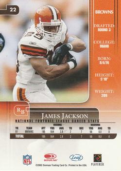 2002 Leaf Rookies & Stars #22 James Jackson Back