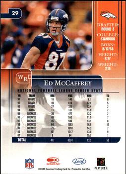 2002 Leaf Rookies & Stars #29 Ed McCaffrey Back
