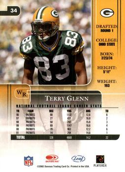 2002 Leaf Rookies & Stars #34 Terry Glenn Back
