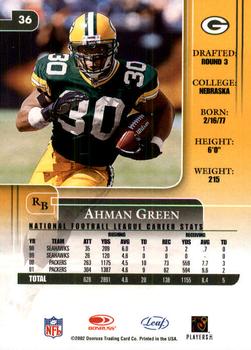 2002 Leaf Rookies & Stars #36 Ahman Green Back
