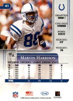 2002 Leaf Rookies & Stars #41 Marvin Harrison Back