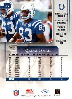 2002 Leaf Rookies & Stars #42 Qadry Ismail Back