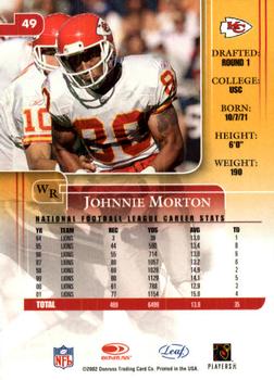 2002 Leaf Rookies & Stars #49 Johnnie Morton Back